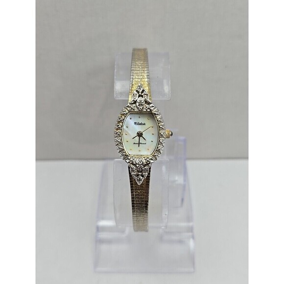 Dufonte Lucien Piccard Womens Diamond Watch Gold Tone Dainty Dress New Battery main image 14